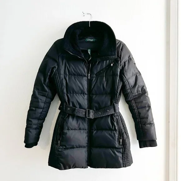 LAUREN Ralph Lauren Down Filled Puffer Coat Jacket with Heritage Crest - Picture 2 of 10